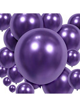 100PCS Metallic Purple Latex Balloon Kit in Various Sizes for Party Decor