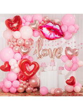 159Pc Valentine Balloon Garland Red Pink Rose Gold Heart Party Decor