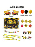 Construction Party Supplies Set Dump Truck Balloon Arch Garland Backdrop Tablecloth
