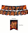 Lava Volcano Party Decoration Kit with Banner Cupcake Toppers and Balloons
