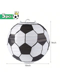 5-Pack 10-Inch Soccer Paper Lanterns for Sports Themed Birthday Parties