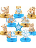 10-Pc Bear Honeycomb Centerpieces for Baby Showers Birthdays and Party Decor