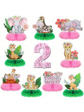 10pcs Two Wild Jungle Birthday Table Centerpieces 3D Decor for Parties & Showers