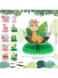 10pcs Two Wild Jungle Birthday Table Centerpieces 3D Decor for Parties & Showers