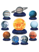 10PCS Space Solar System Honeycomb Centerpieces Planet Galaxy Party Decor