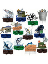 12-Pc Fishing Honeycomb Centerpieces for Birthday Baby Shower and Party Decor
