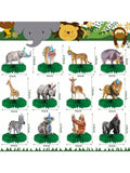 12-Pc Jungle Animal Honeycomb Centerpieces for Birthday and Baby Shower Parties