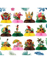 12-Piece Hawaiian Luau Honeycomb Centerpieces 8-Inch for Party Table Decor