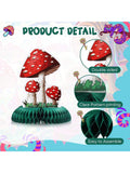9pcs Mushroom Party Honeycomb Centerpieces Tabletop Decorations for Birthday Shower
