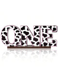 Cow Print Wooden Letter Table Centerpiece First Birthday Baby Shower Decor