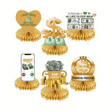 6pcs Money Themed Honeycomb Centerpieces Dollar Bill Table Decorations