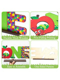 Hungry Caterpillar Wooden Letter Sign for Kids First Birthday and Baby Shower Decor