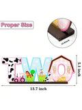 Pink Farm Animals Wooden Letter Table Centerpiece 2nd Birthday Decor for Girls
