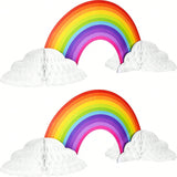 Rainbow Honeycomb Paper Centerpieces Unicorn Cloud Birthday Baby Shower 2PCS