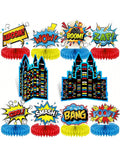 10pcs Hero Themed Party Decorations Honeycomb Centerpieces Table Topper Decor