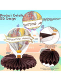 Travel Theme Party Decor with Adventure Table Honeycomb Centerpieces