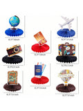 Travel Theme Party Decor with Adventure Table Honeycomb Centerpieces