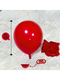 100PCS Matte Red 12 Inch Latex Balloons Thick Helium Ready with Ribbons