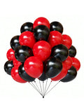 67 Pc Red and Black 12 Inch Latex Balloons for Birthday Graduation and Party Decor