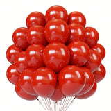 55 Pc 12 Inch Red Latex Balloons with Ribbon for Birthday Graduation and Party Decor