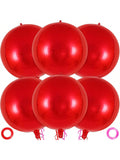 6 Pc 22 Inch Metallic Red Foil Balloons for Birthday Graduation and Party Decor
