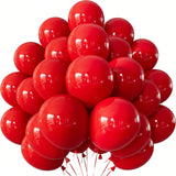 12" Red Latex Balloons with Ribbons Shiny Finish Party Birthday Wedding Decor