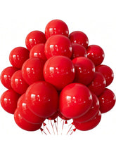 12" Red Latex Balloons with Ribbons Shiny Finish Party Birthday Wedding Decor