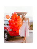 12" Red Latex Balloons with Ribbons Shiny Finish Party Birthday Wedding Decor