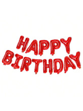 16 Inch Red Happy Birthday Foil Banner for Party Decorations and Photo Booth