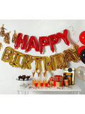 16 Inch Red Happy Birthday Foil Banner for Party Decorations and Photo Booth