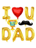 I Love U Dad Balloons 32in 8pcs Gold Fathers Day Party Decor
