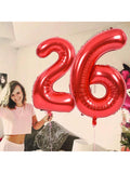 40 Inch Red Number 6 Foil Balloon Jumbo Birthday Anniversary Party Decor