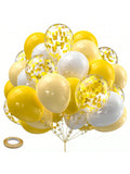 60PCS Yellow White Confetti 12 Inch Balloons Sunflower Party Decor