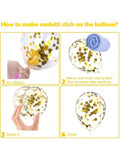 60PCS Yellow White Confetti 12 Inch Balloons Sunflower Party Decor