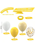 60PCS Yellow White Confetti 12 Inch Balloons Sunflower Party Decor