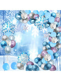 90pcs Snowflake Balloon Garland Arch Kit for Winter Wonderland & Party Decor