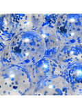 50pcs Blue Confetti 12 Inch Latex Balloons for Birthday Wedding Party Decor