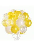 Yellow & White Balloons with Confetti for Sunflower Party Decorations