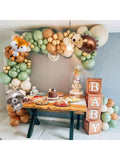 Woodland Animal Balloon Garland 137 pcs Sage Green Brown White Party Decor