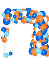 122PCS Blue, Orange & White Balloon Arch Kit for Parties & Celebrations