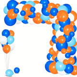 122PCS Blue, Orange & White Balloon Arch Kit for Parties & Celebrations