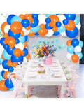 122PCS Blue, Orange & White Balloon Arch Kit for Parties & Celebrations