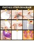 2 Set Floor Balloon Column Stand Kit With 40 Pcs Balloons, Led Light Balloon Holder Christmas Centerpieces Balloon Tower For Birthday Shower Wedding (Purple)-