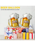 4pcs Beer Mug Foil Balloons for Summer Party Birthday Festival Wedding Decor