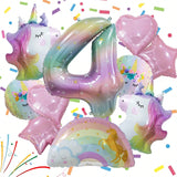 Unicorn Balloons for Birthday & Party Decorations with Heart Star Rainbow Balloons