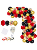 Red Black Gold Balloon Arch Kit 121pcs for Party Casino Movie Night & Wedding