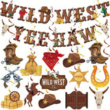 26pcs Western Party Decorations with Banners Swirls and Streamers