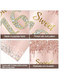 Sweet 16 Birthday Door Banner Pink Rose Gold Party Decor