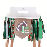 Football 1st Birthday High Chair Banner Party Decor