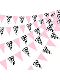 5pcs Cow Print Pennant Banner for Western Cow Birthday & Party Decorations